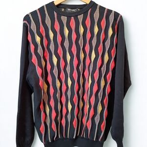 Vintage St. Croix Mens Sweater Size Large 80s Eclectic Grandpa Colorful Pullover